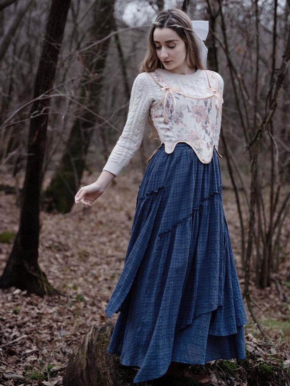 Renaissance Flowy Maxi Skirt for Women | Long Pirate Style Skirt, Boho Chic - Picture 3 of 9